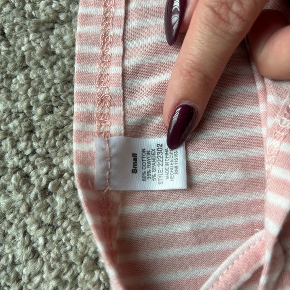 Pink& white stripped tank top - Picture 3 of 3